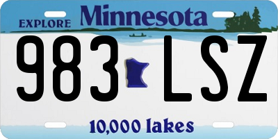 MN license plate 983LSZ