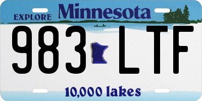MN license plate 983LTF