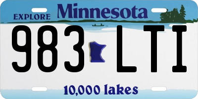MN license plate 983LTI