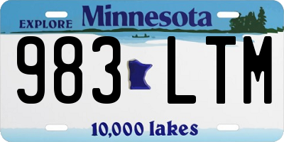 MN license plate 983LTM