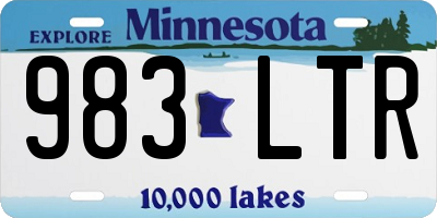 MN license plate 983LTR