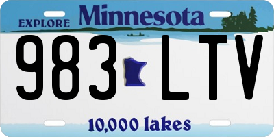 MN license plate 983LTV
