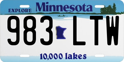 MN license plate 983LTW