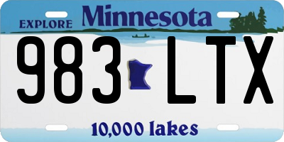 MN license plate 983LTX