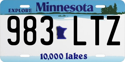 MN license plate 983LTZ