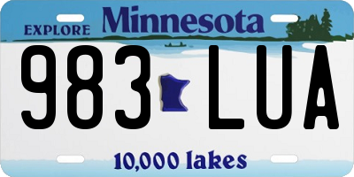 MN license plate 983LUA