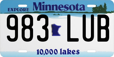 MN license plate 983LUB