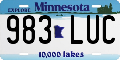 MN license plate 983LUC
