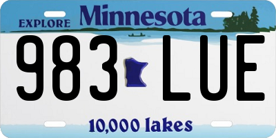 MN license plate 983LUE