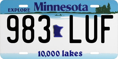 MN license plate 983LUF