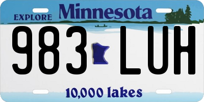 MN license plate 983LUH