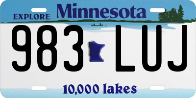 MN license plate 983LUJ