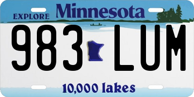 MN license plate 983LUM