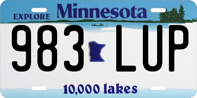 MN license plate 983LUP