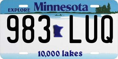 MN license plate 983LUQ