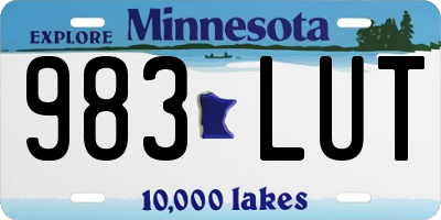 MN license plate 983LUT