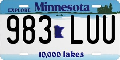 MN license plate 983LUU