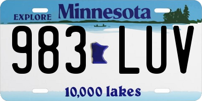 MN license plate 983LUV