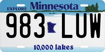 MN license plate 983LUW