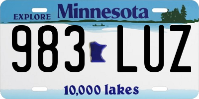 MN license plate 983LUZ
