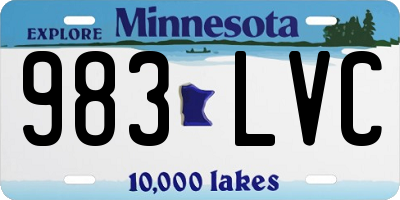MN license plate 983LVC