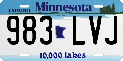 MN license plate 983LVJ