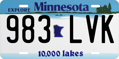 MN license plate 983LVK