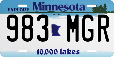 MN license plate 983MGR