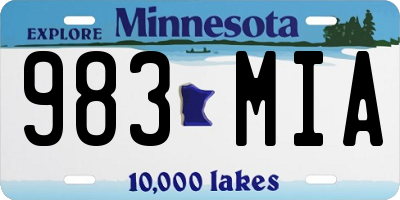 MN license plate 983MIA