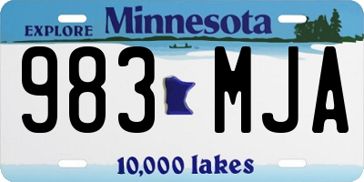 MN license plate 983MJA