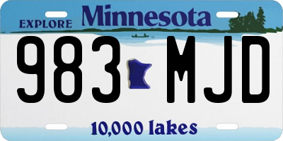 MN license plate 983MJD