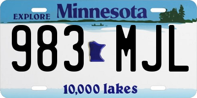 MN license plate 983MJL