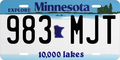 MN license plate 983MJT