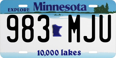 MN license plate 983MJU