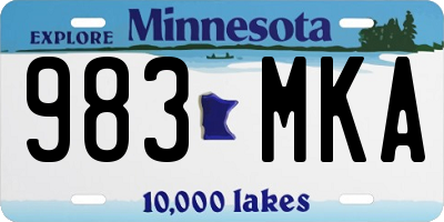 MN license plate 983MKA