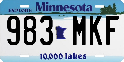 MN license plate 983MKF