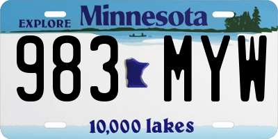 MN license plate 983MYW