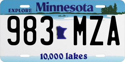 MN license plate 983MZA