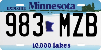 MN license plate 983MZB