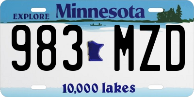 MN license plate 983MZD