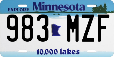MN license plate 983MZF