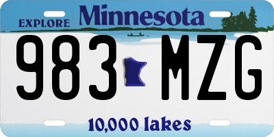 MN license plate 983MZG