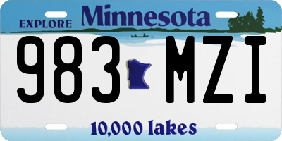 MN license plate 983MZI