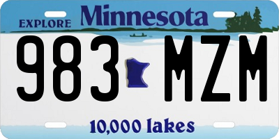 MN license plate 983MZM