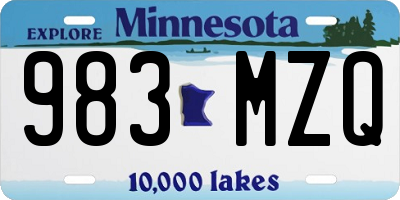 MN license plate 983MZQ