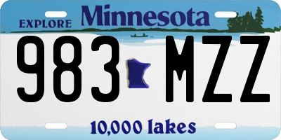 MN license plate 983MZZ