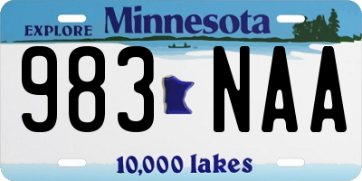 MN license plate 983NAA