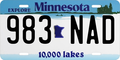 MN license plate 983NAD