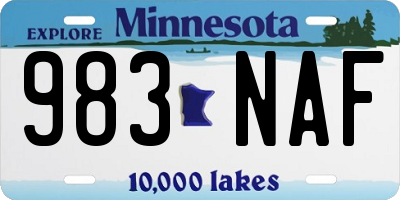 MN license plate 983NAF