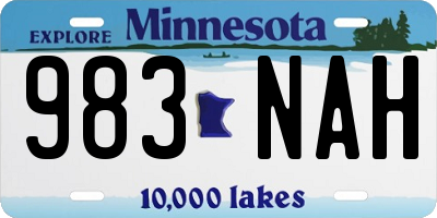 MN license plate 983NAH